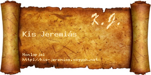 Kis Jeremiás névjegykártya