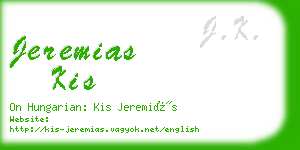 jeremias kis business card